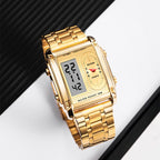 Men's Square Creative Dual-Movement Multifunctional Sports Watch