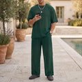 2026 New Arrivals Men's T-Shirt & Wide-Leg Pants 2-Piece Set