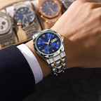 Waterproof Luminous Stainless Steel Two-tone Quartz Men's Watch