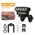 Fahrrad-Frontlicht - 8 LEDs, integrierte Hupe, USB-aufladbar, kabelgebundene Fernbedienung
