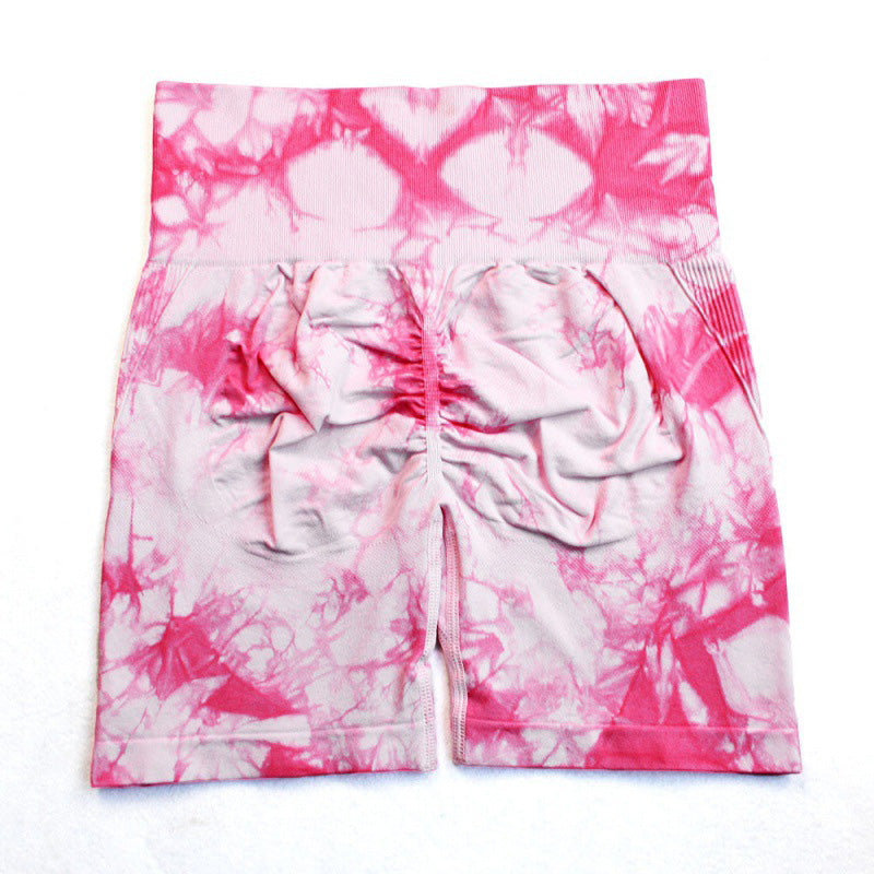Sportshort met hoge elasticiteit en willekeurig verfpatroon
