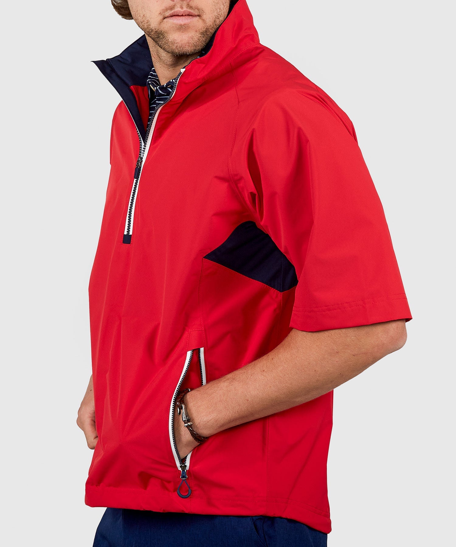 Half-Sleeve Waterproof Quarter-Zip Jacket