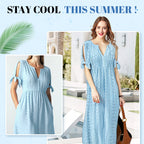 Women's Elegant V-Neck Hollow-Out Solid Dress
