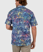 Short Sleeve Batik Print Camp Shirt – Blue Multi