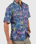Short Sleeve Batik Print Camp Shirt – Blue Multi