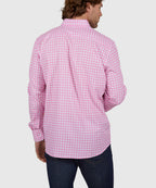 Long Sleeve No-Tuck Performance Gingham Sport Shirt – Pink