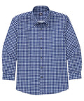 Long Sleeve No-Tuck Performance Gingham Sport Shirt – Navy