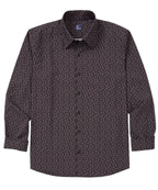 Long Sleeve No-Tuck Performance Print Sport Shirt – Black