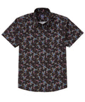 Short Sleeve No-Tuck Performance Paisley Sport Shirt – Black Multi