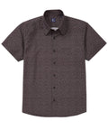 Short Sleeve No-Tuck Performance Micro Paisley Sport Shirt – Black/White