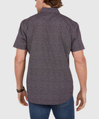 Short Sleeve No-Tuck Performance Micro Paisley Sport Shirt – Black/White