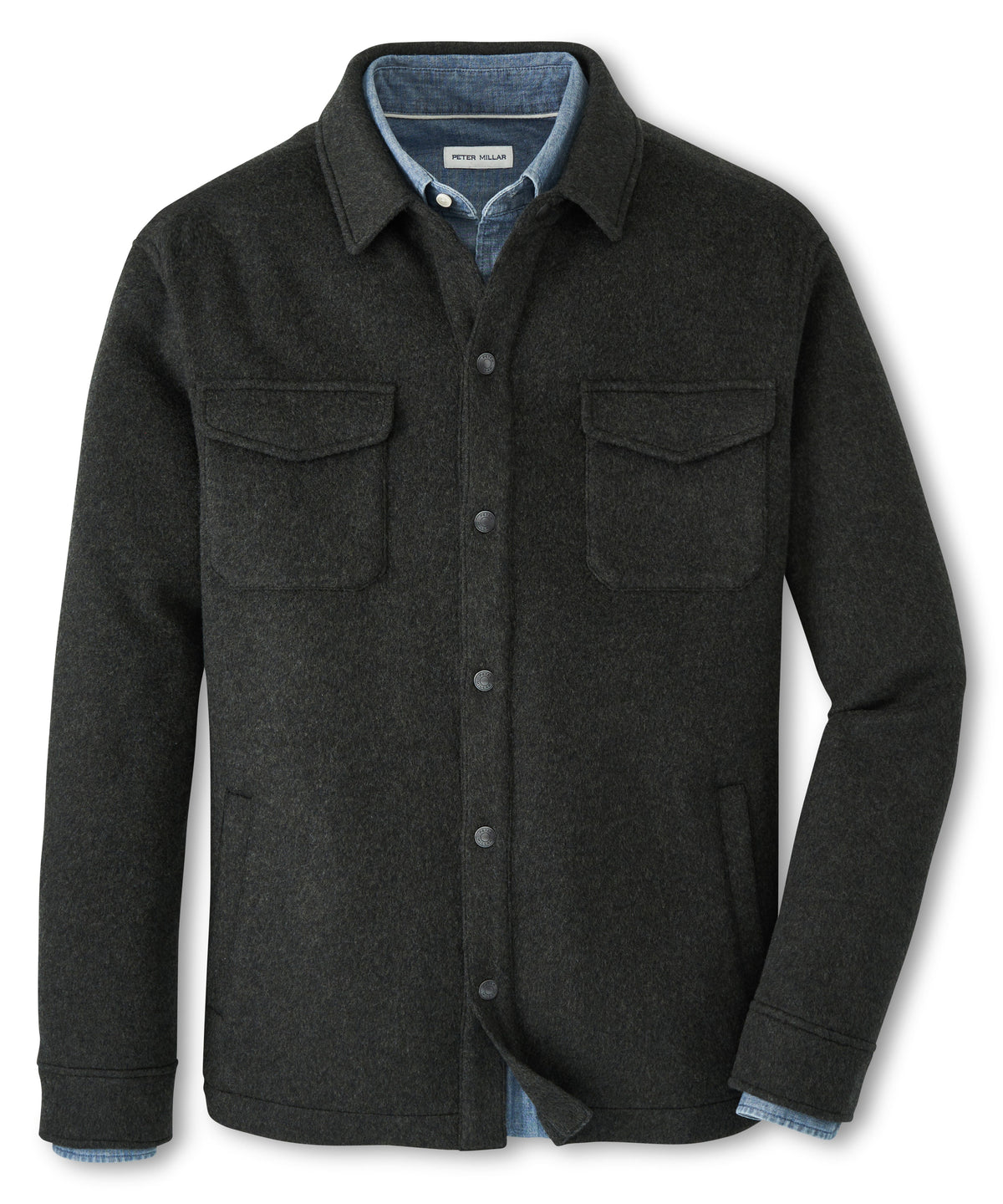 Merino Wool Stretch Knit Shirt Jacket