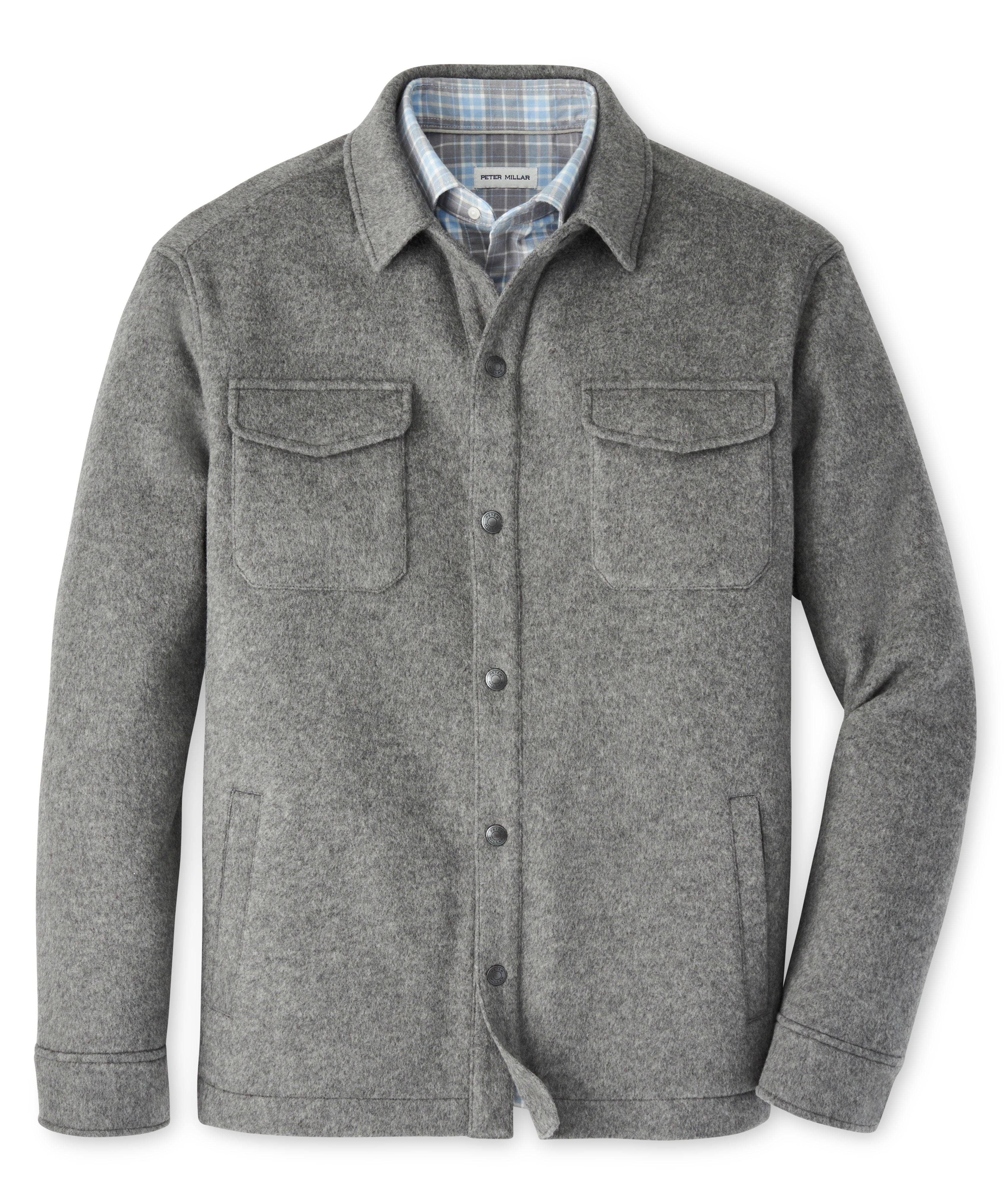 Merino Wool Stretch Knit Shirt Jacket