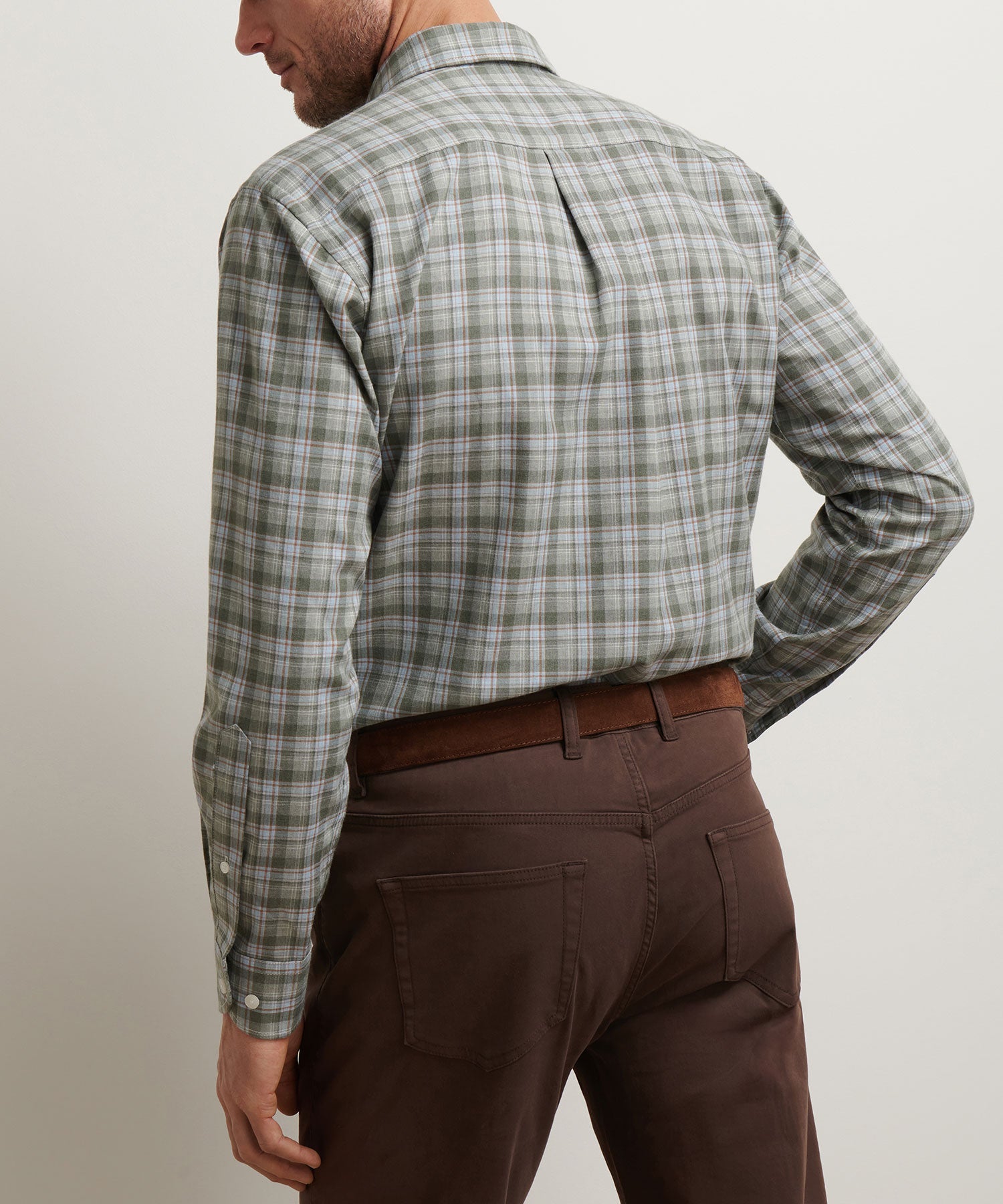 Long Sleeve Performance Flannel Sport Shirt – Blue Haze