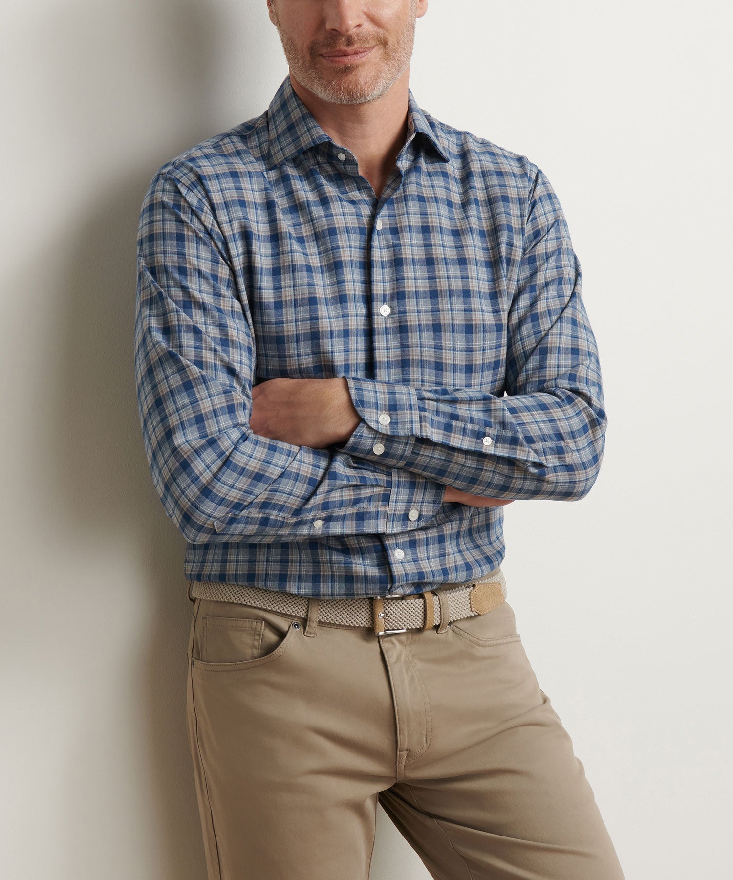 Long Sleeve Performance Flannel Sport Shirt – Blue Haze