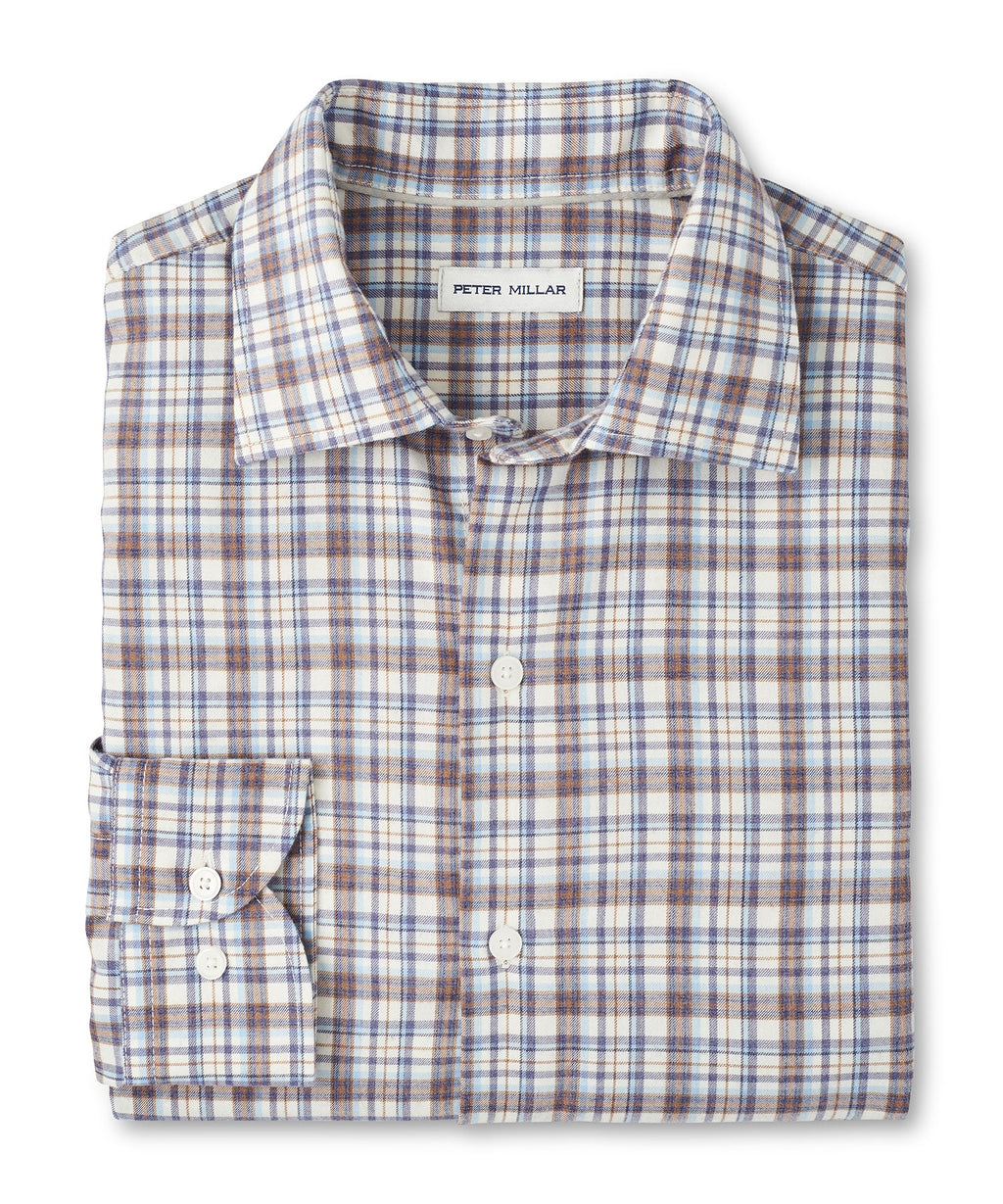Long Sleeve Performance Flannel Sport Shirt – Winter Ivory