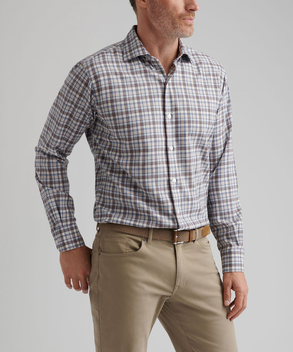 Long Sleeve Performance Flannel Sport Shirt – Winter Ivory