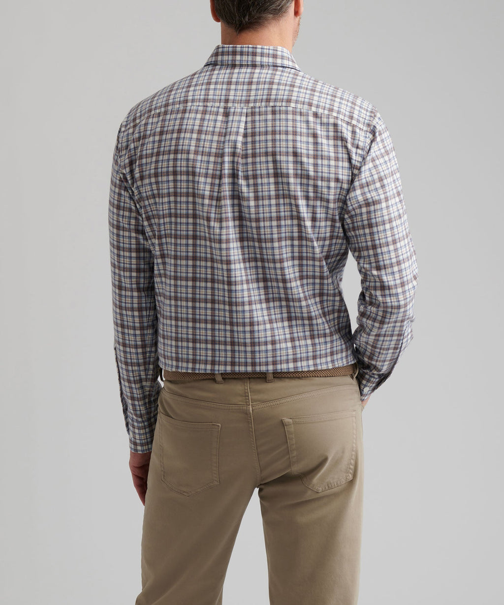 Long Sleeve Performance Flannel Sport Shirt – Winter Ivory