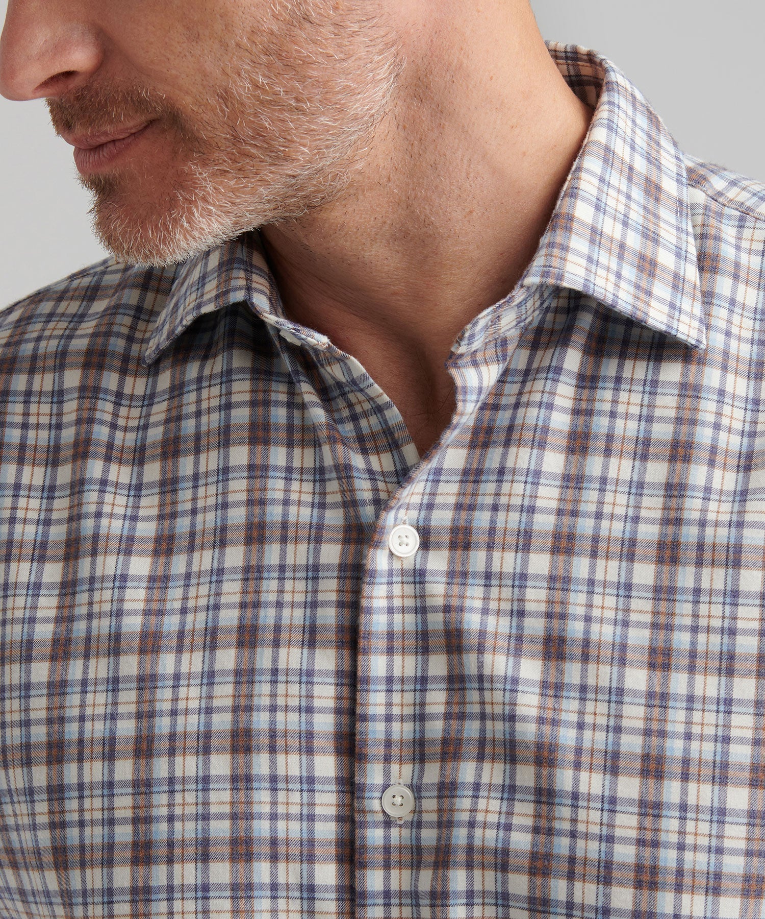Long Sleeve Performance Flannel Sport Shirt – Winter Ivory