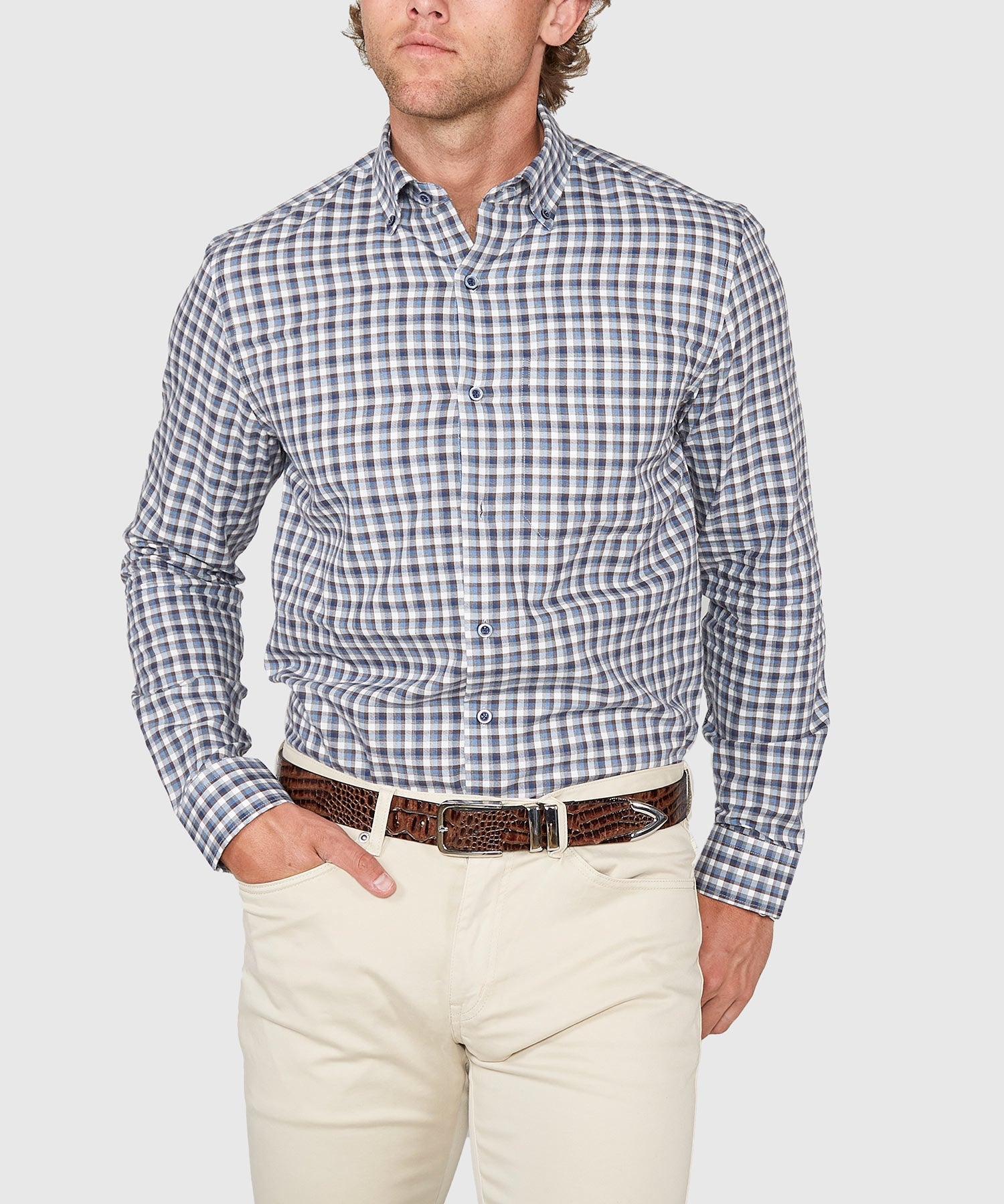 Long Sleeve Plaid Sport Shirt – Multi II