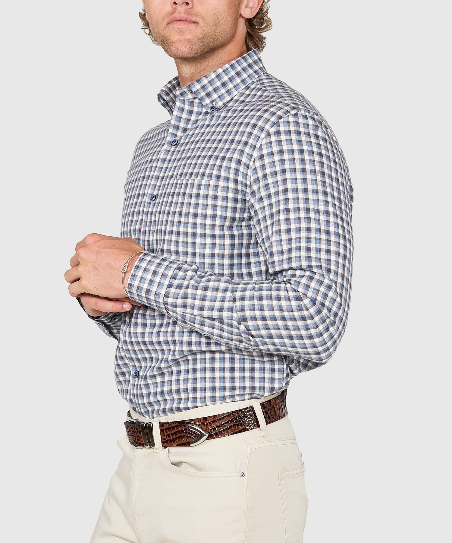 Long Sleeve Plaid Sport Shirt – Multi II