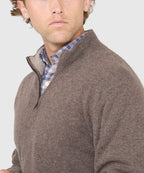 Long Sleeve Cashmere Quarter Zip Pullover