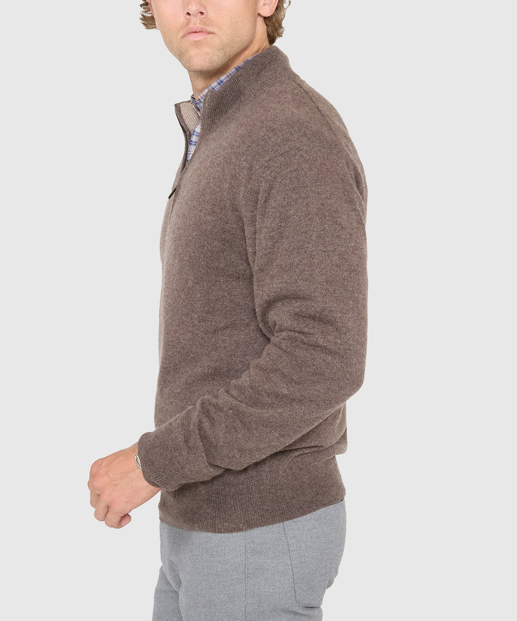 Long Sleeve Cashmere Quarter Zip Pullover