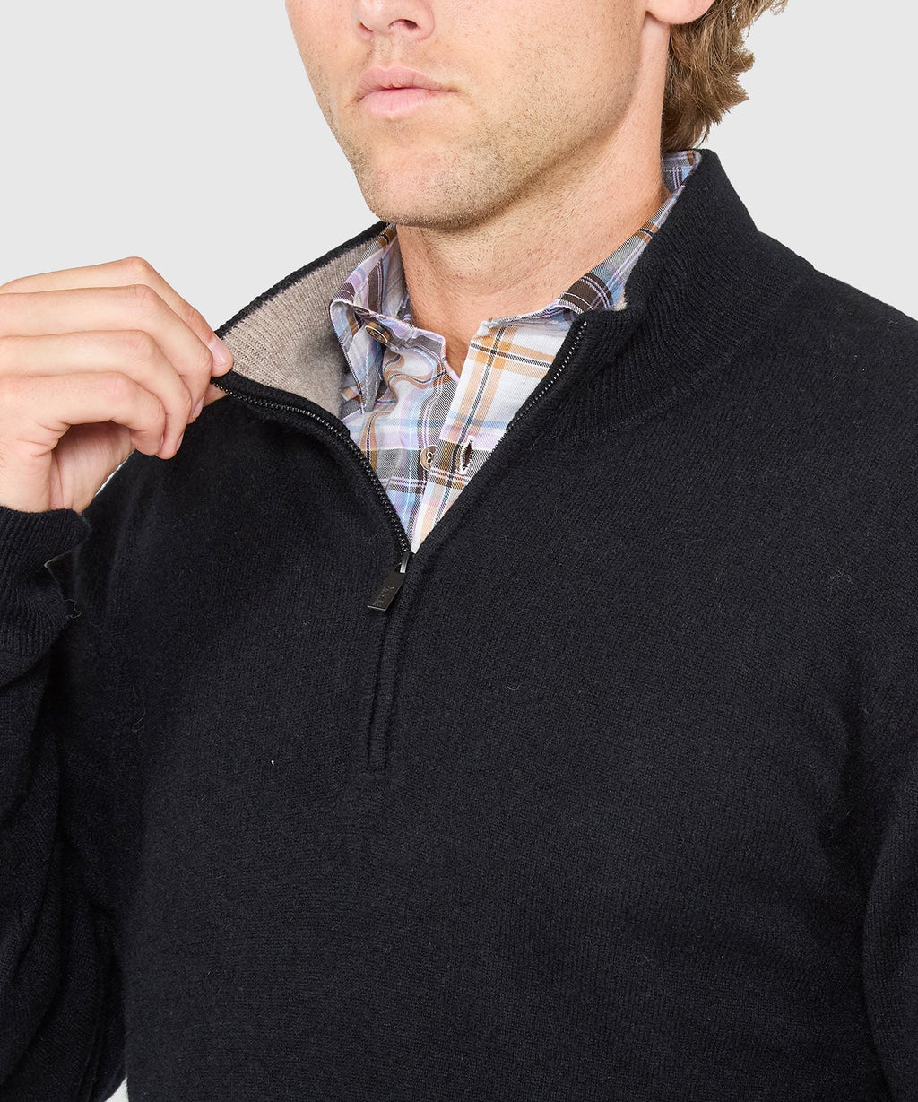 Long Sleeve Cashmere Quarter Zip Pullover