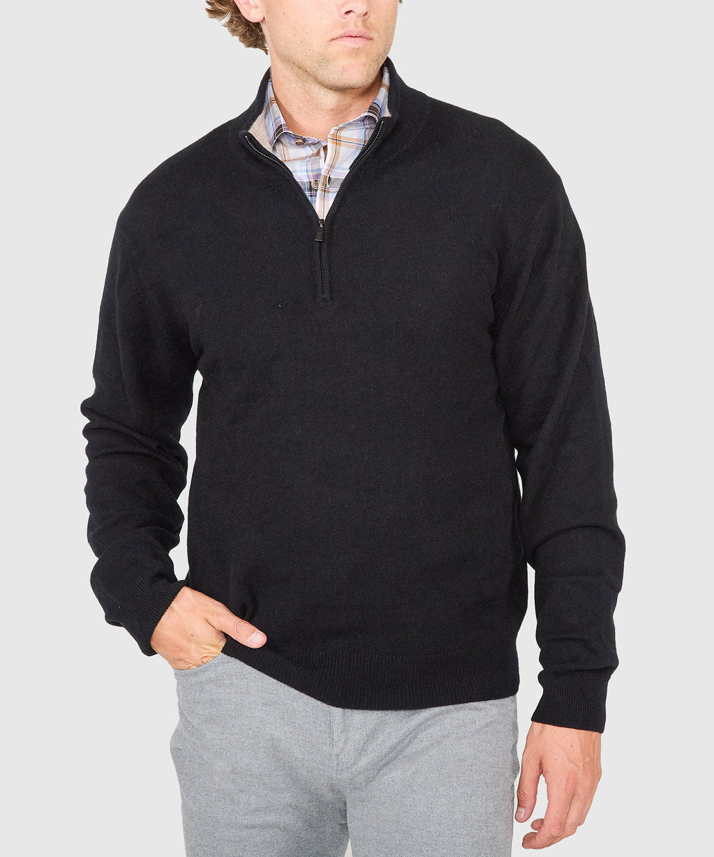 Long Sleeve Cashmere Quarter Zip Pullover