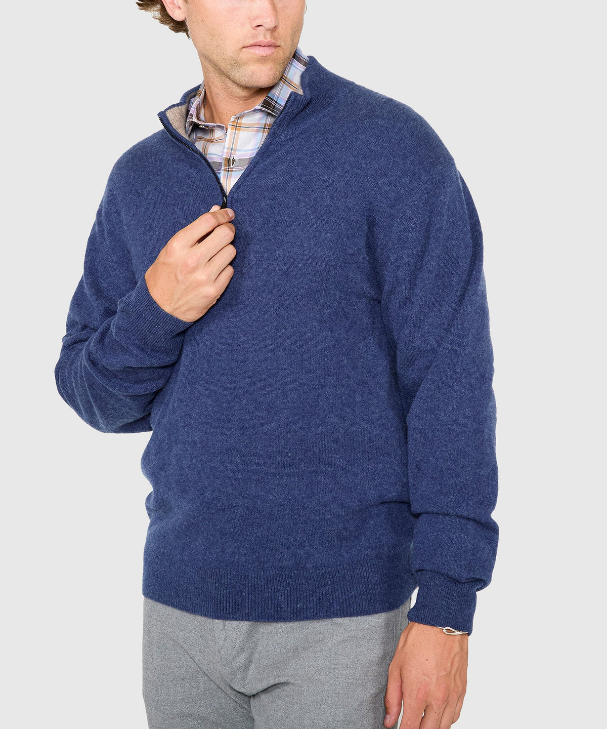 Long Sleeve Cashmere Quarter Zip Pullover