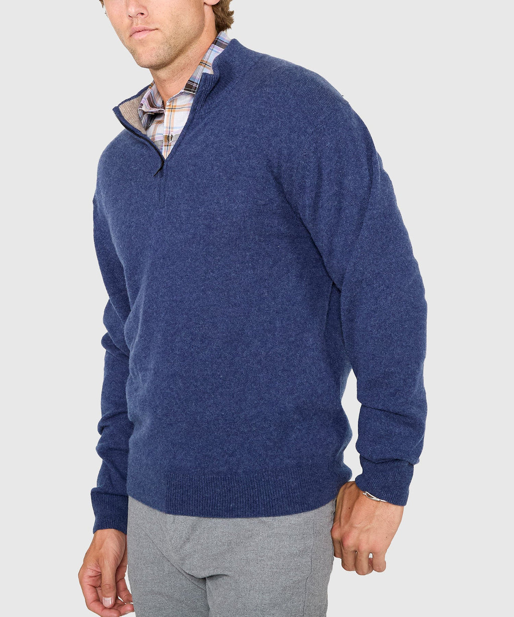 Long Sleeve Cashmere Quarter Zip Pullover