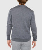 Long Sleeve Birdseye Stripe Button Front Merino Polo – Charcoal