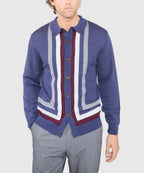Long Sleeve Button Front Merino Wool Polo – Navy