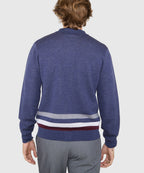 Long Sleeve Button Front Merino Wool Polo – Navy