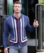 Long Sleeve Button Front Merino Wool Polo – Navy