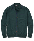 Long Sleeve Retro Tipped Button Front Merino Polo – Hunter