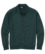 Long Sleeve Retro Tipped Button Front Merino Polo – Hunter