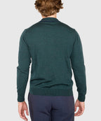 Long Sleeve Retro Tipped Button Front Merino Polo – Hunter