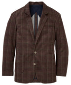 Stretch Knit Plaid Sport Coat – Brown