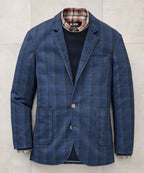 Stretch Knit Plaid Sport Coat – Indigo