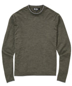 Long Sleeve Tipped Crew Neck Merino Pullover