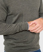 Long Sleeve Tipped Crew Neck Merino Pullover