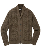 Cable Knit Shawl Collar Cardigan – Sable