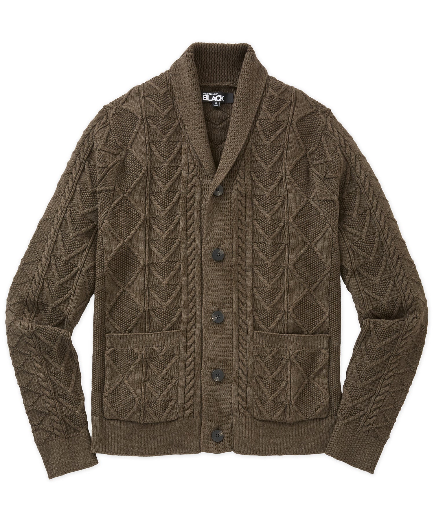 Cable Knit Shawl Collar Cardigan – Sable