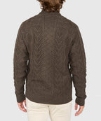 Cable Knit Shawl Collar Cardigan – Sable