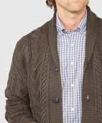 Cable Knit Shawl Collar Cardigan – Sable