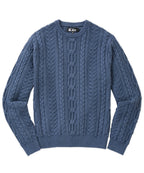 Cable Crew Neck Sweater – Indigo
