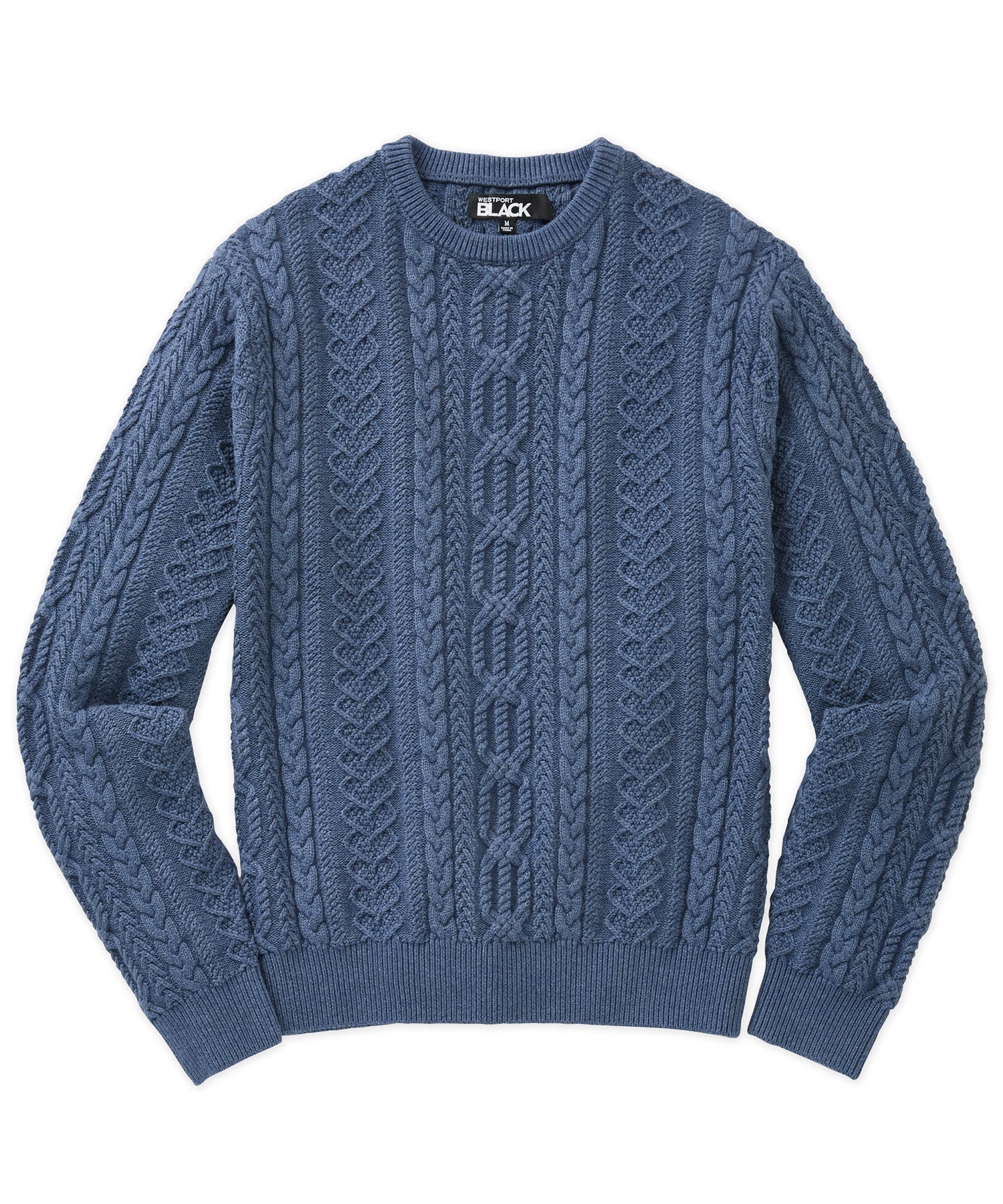 Cable Crew Neck Sweater – Indigo