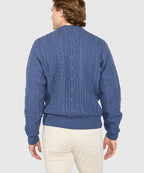 Cable Crew Neck Sweater – Indigo