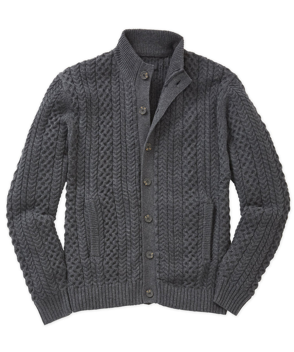 Cable Knit Cardigan Sweater – Shadow
